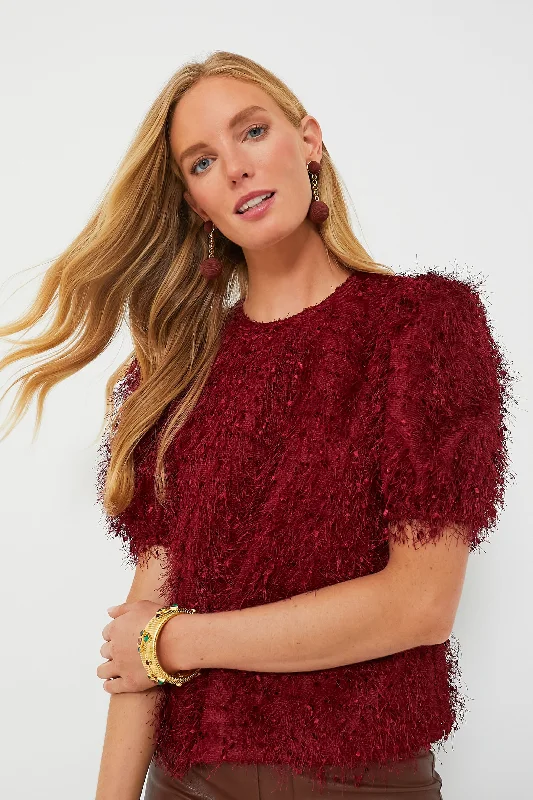 Early Access Merlot Textured Hope Blouse