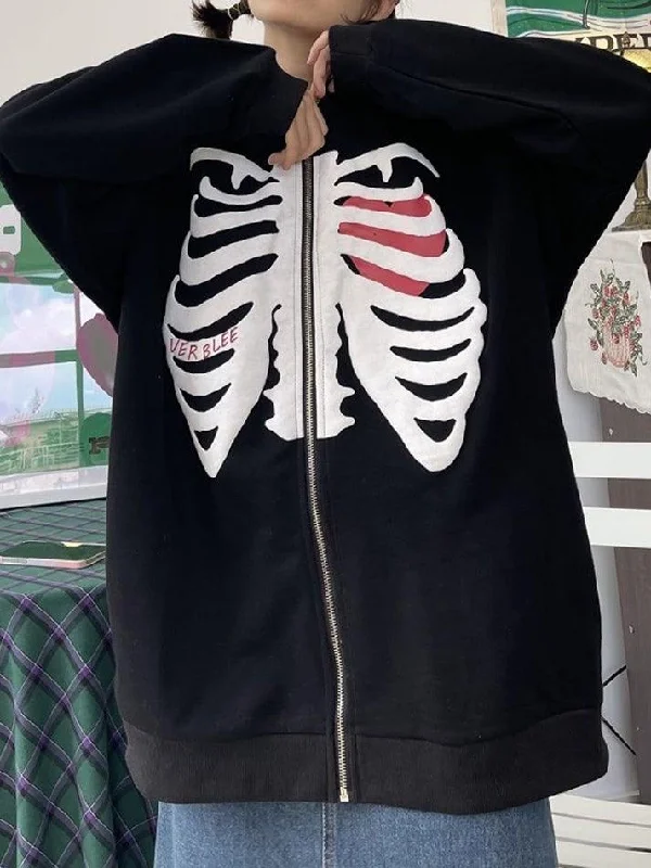 Stock Up and Save Skull Zipper Hoodie