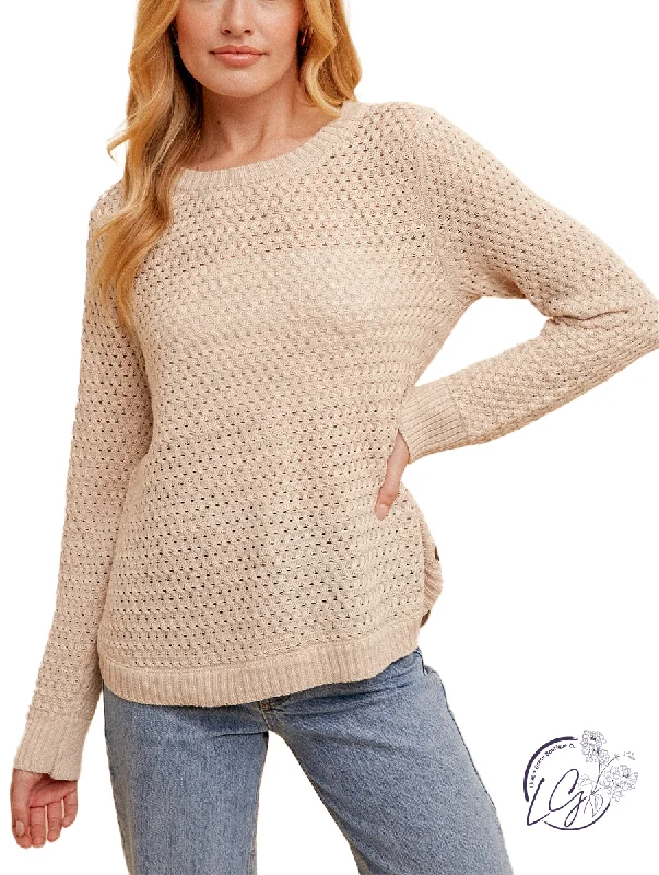 Overstock Clearance Chic Curve Button Sweater