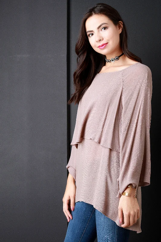 Now or Never Textured Woven Layered Loose High-Low Top