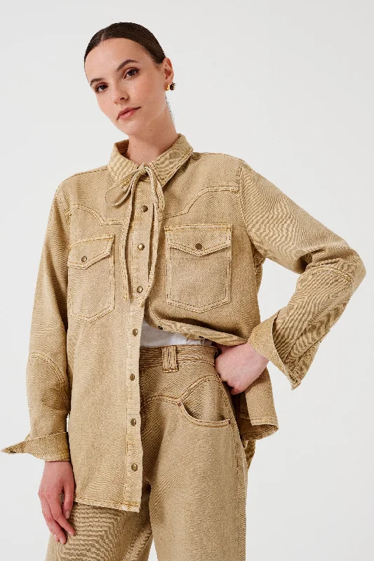 Can't Beat Mia Shirt in Desert Sand