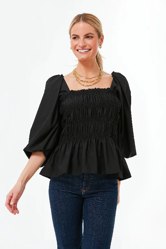 Deal Frenzy Black Annabelle Blouse
