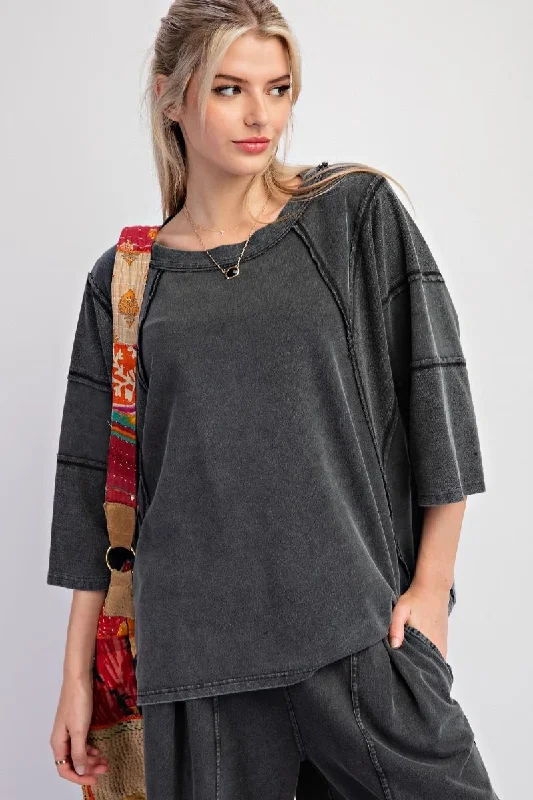 Weekend Deals That Dazzle Mineral Washed Terry Knit Top