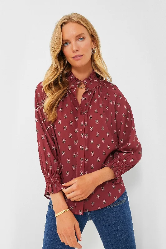 Hurry Up Mulberry Half Drop Schuyler Blouse