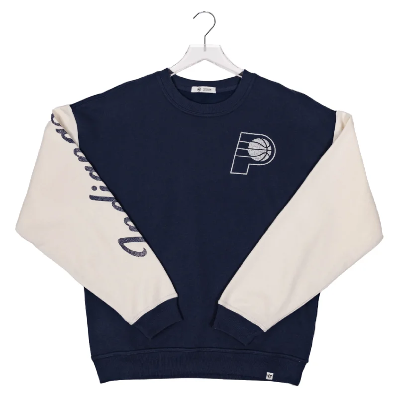 Epic Deals Women's Indiana Pacers Rise Andie Crewneck Sweatshirt in Navy by '47