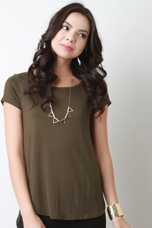 Amazing Value Open Back High Low Hem Top