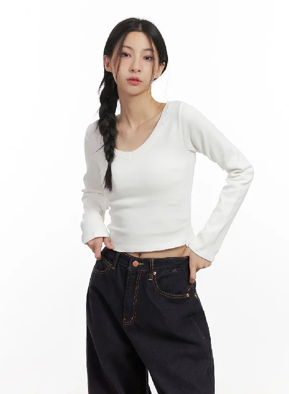 Sale Event Comfy Slim-Fit V-Neck Long Sleeve Top CN426