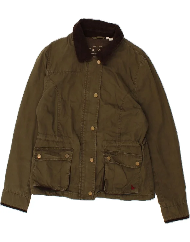 Top Pick JACK WILLS Womens Bomber Jacket UK 14 Large Khaki Cotton
