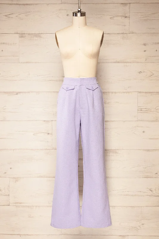 Low Price Sackville | Lilac Textured Wide-Leg Pants