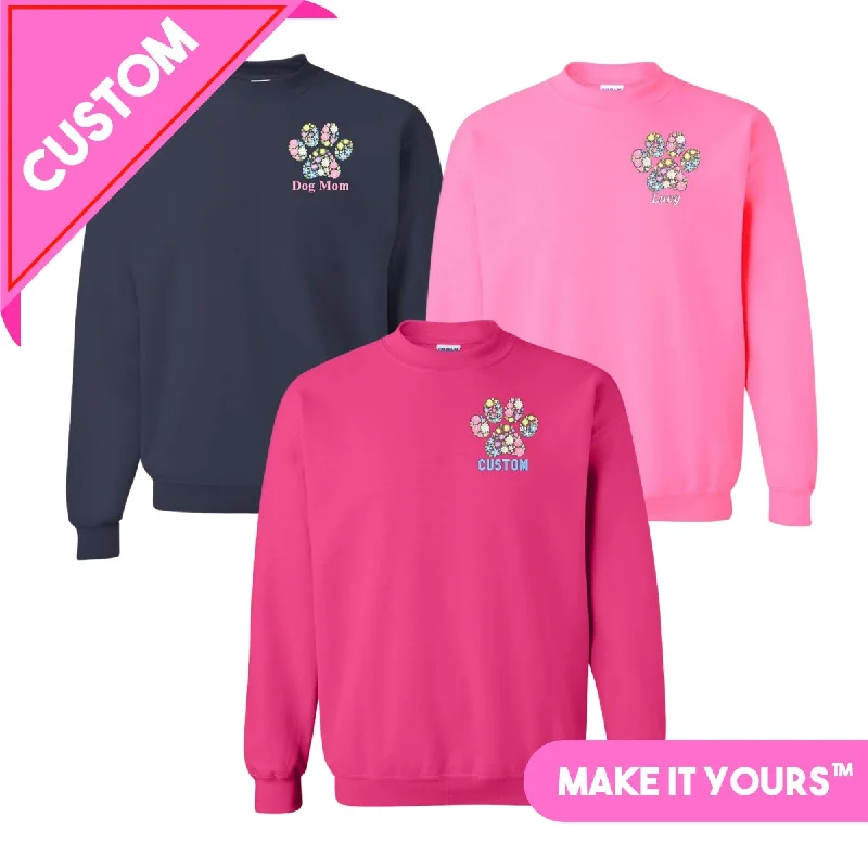 Extra Savings Make It Yours™ 'Floral Paw Print' Crewneck Sweatshirt