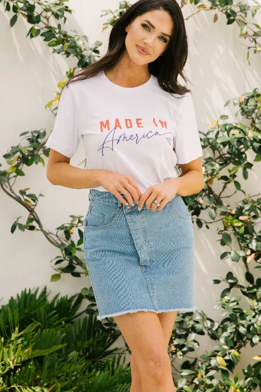 Act Fast Made In America White Graphic Tee