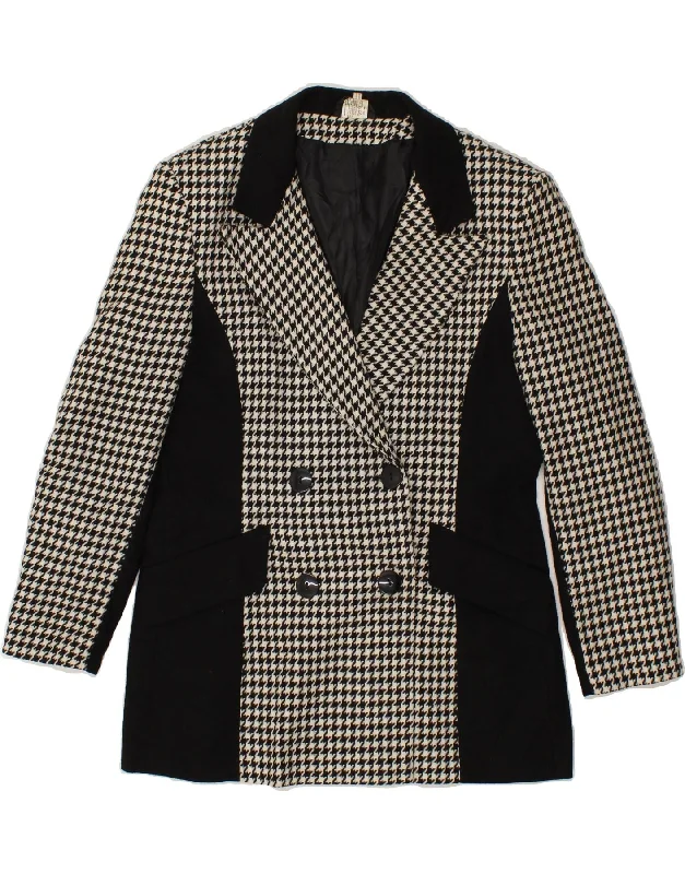 Stock Up and Save VINTAGE Womens Blazer Jacket EU 40 Medium Black Houndstooth