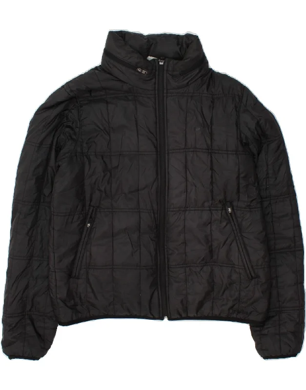 Weekend Price Cuts Galore NIKE Womens Padded Jacket UK 16 Large Black Polyester
