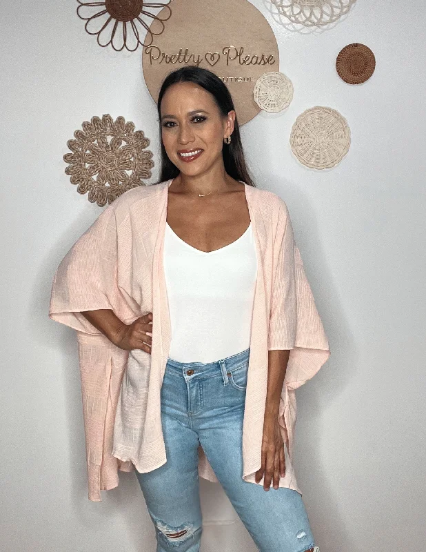 Can't Miss Textured Kimono Cover Up