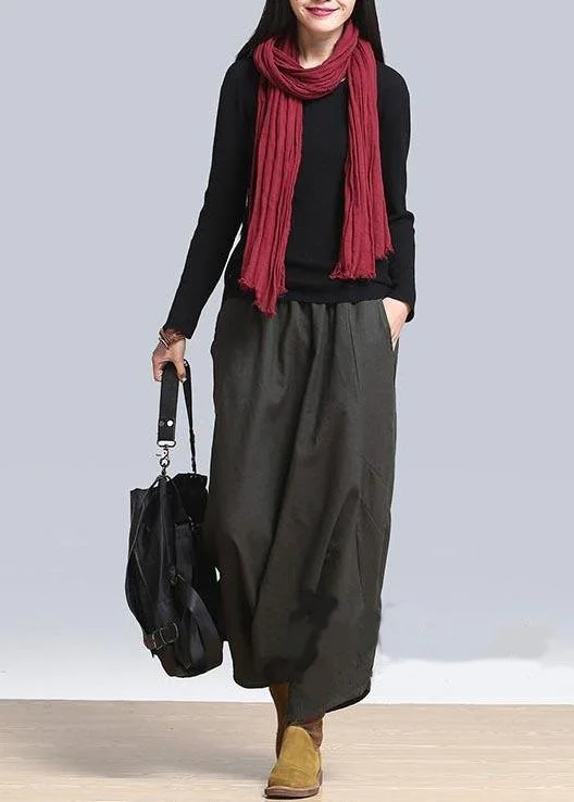 Final Sale DIY Army Green Elastic Waist Cotton Linen loose Pants Summer