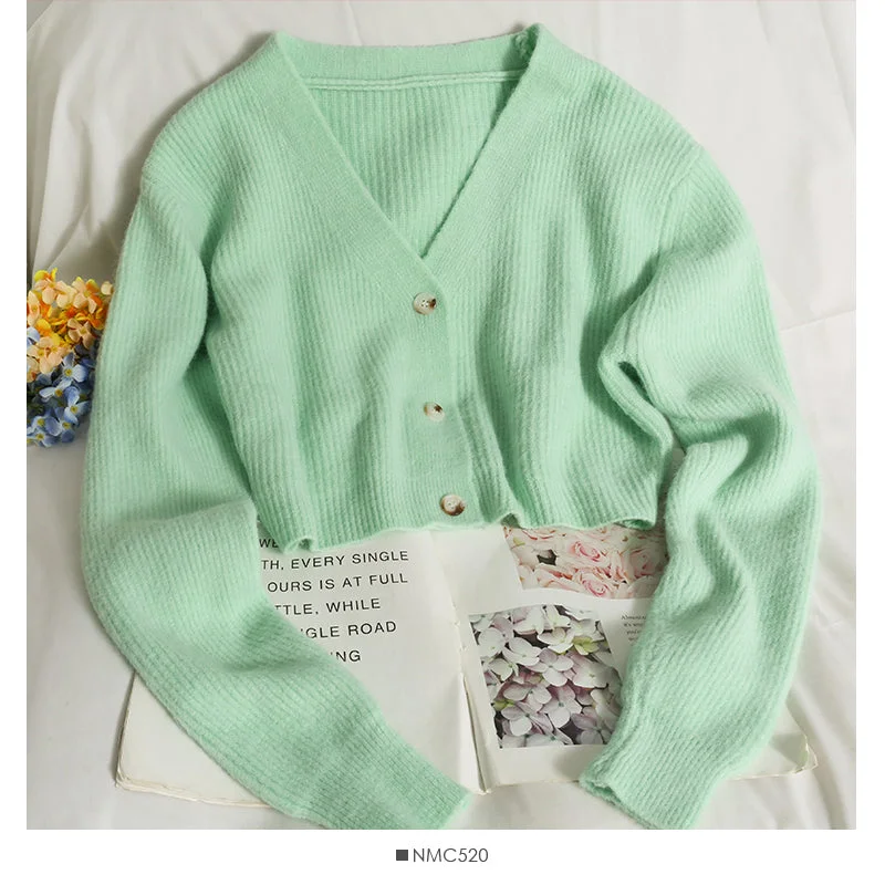 Weekend Deals That Thrill Sweater women's autumn clothes small versatile V-neck  1799