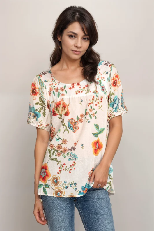 Shop Now Johnny Was Ekru Ardell Puff Sleeve Top R19222 Boho Chic