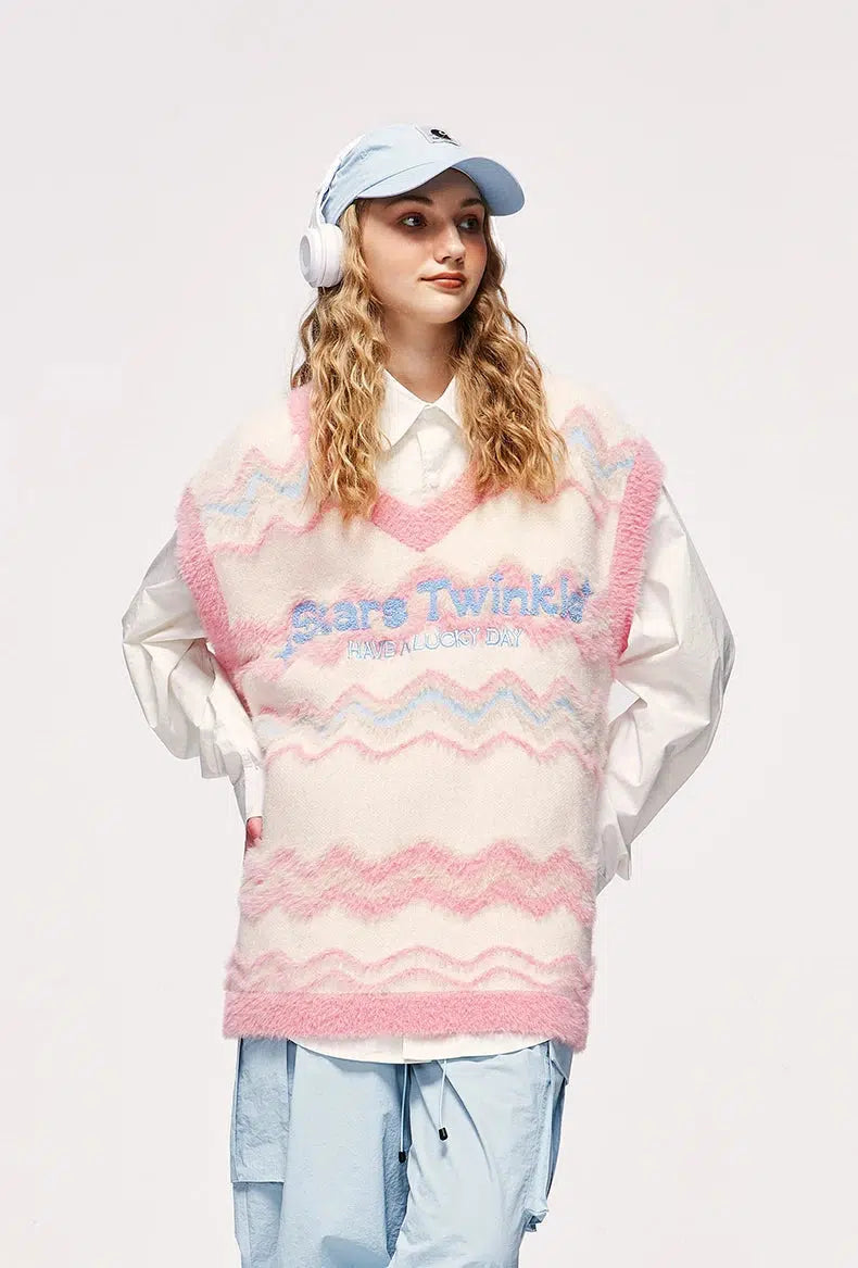 Now Available Stars Twinkle Fluffy Sweater Vest