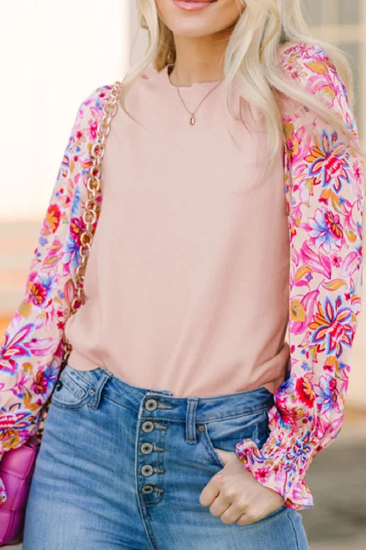 Weekend Specials to Delight Printed Round Neck Flounce Sleeve Sweater