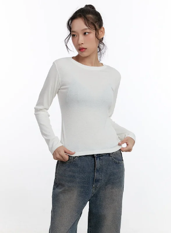 Today's Deal Basic Round Neck Long Sleeve CN420