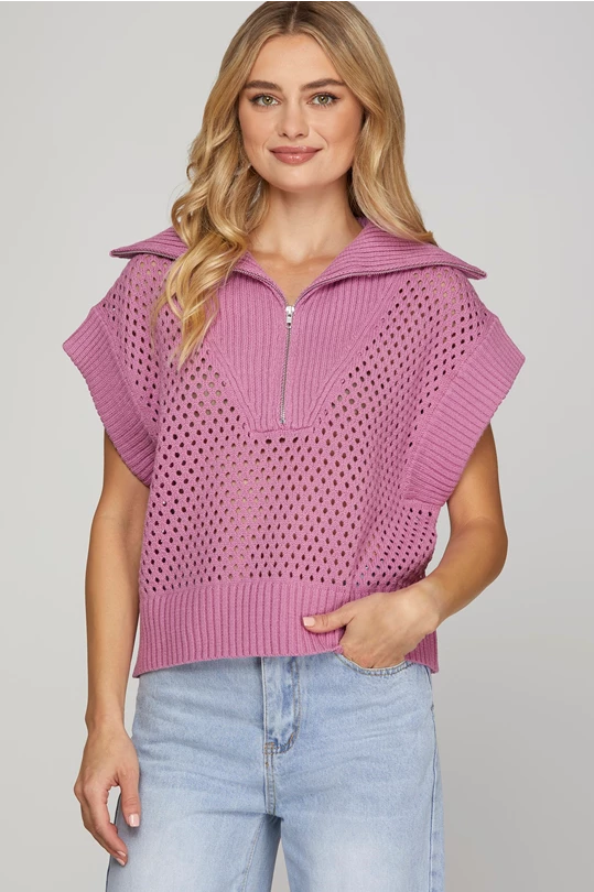Online Deal Peony Quarter Zip Top