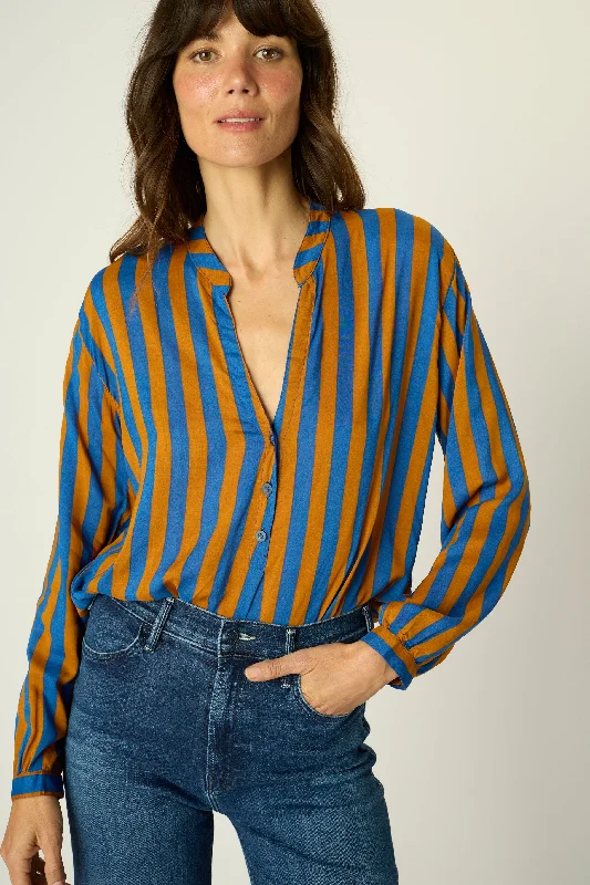 BLUE/COFFEE STRIPE