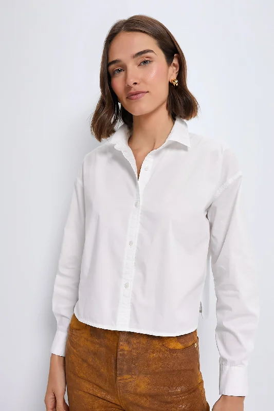 Special Price White Cropped Jasper Button Down
