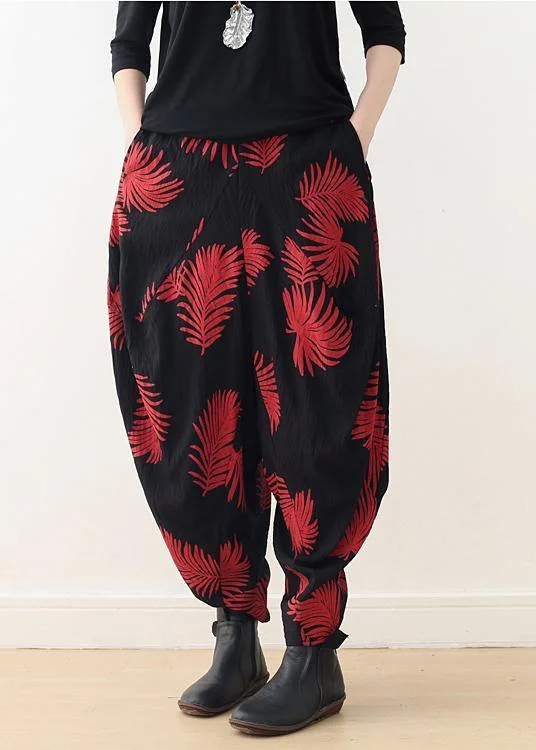 Bargain Alert Diy Red Print Harem Cotton Pants