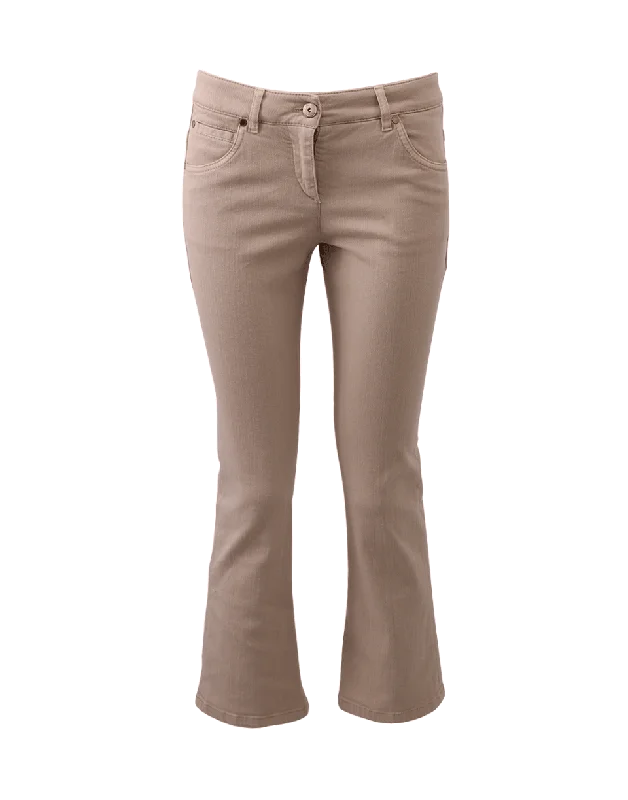 Get It Before It’s Gone Cropped Flare Denim Pant