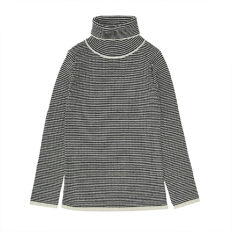 Unbeatable Prices Rollneck Sweater - Ecru/Dark Navy