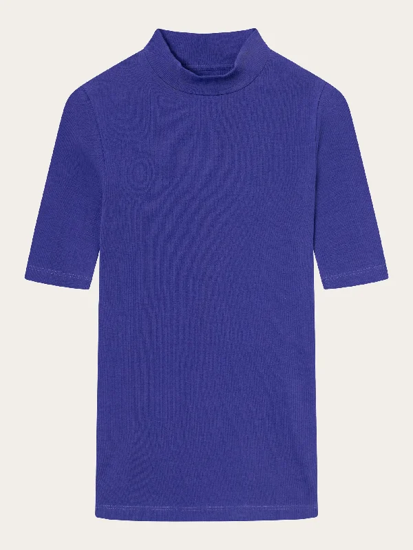 Price Meltdown Rib high neck short sleeve - Deep Purple