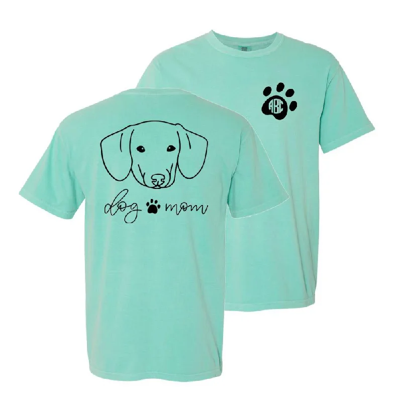 Extra Discount Monogrammed 'Dog Mom' Front & Back Comfort Colors T-Shirt