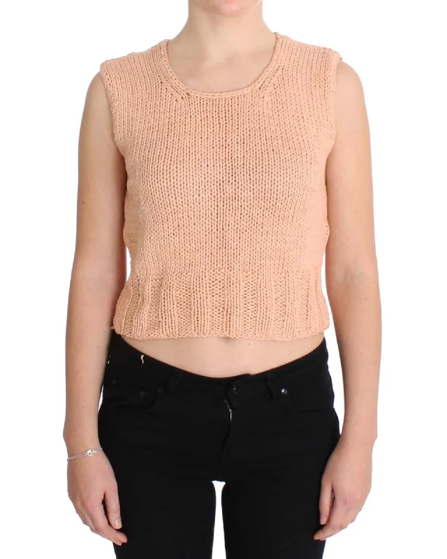 Big Savings Pink Memories Sleeveless Knitted Cotton Blend Vest Sweater One Size Women