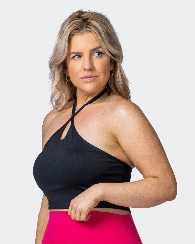 Year-End Sale Shimmer Bra Tank Combo - Black