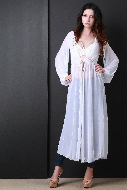 Huge Discounts Semi-Sheer Mesh Maxi Cover Up
