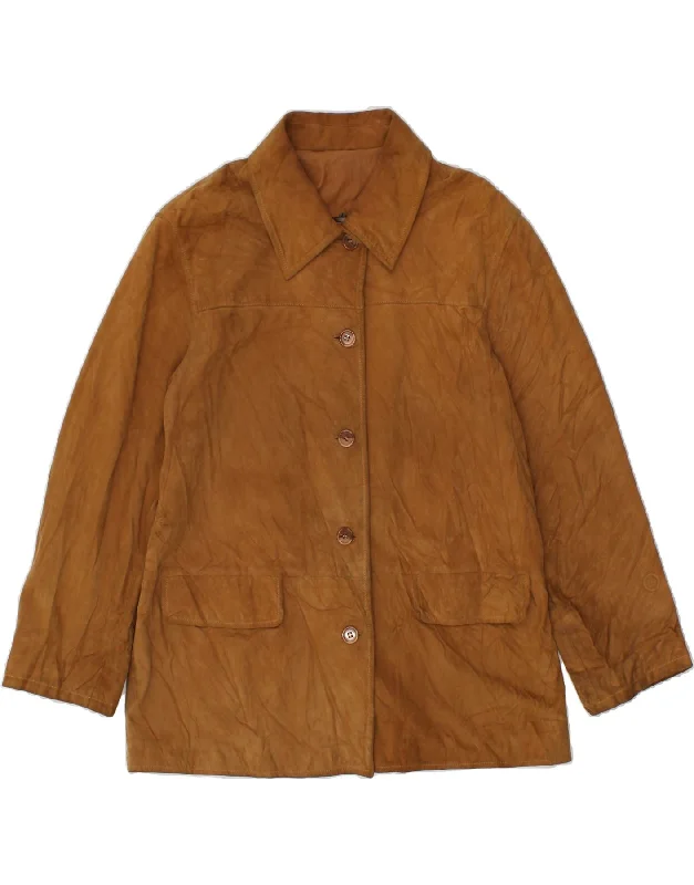 Weekend Discounts to Celebrate VINTAGE Womens Leather Jacket IT 48 XL Brown Leather