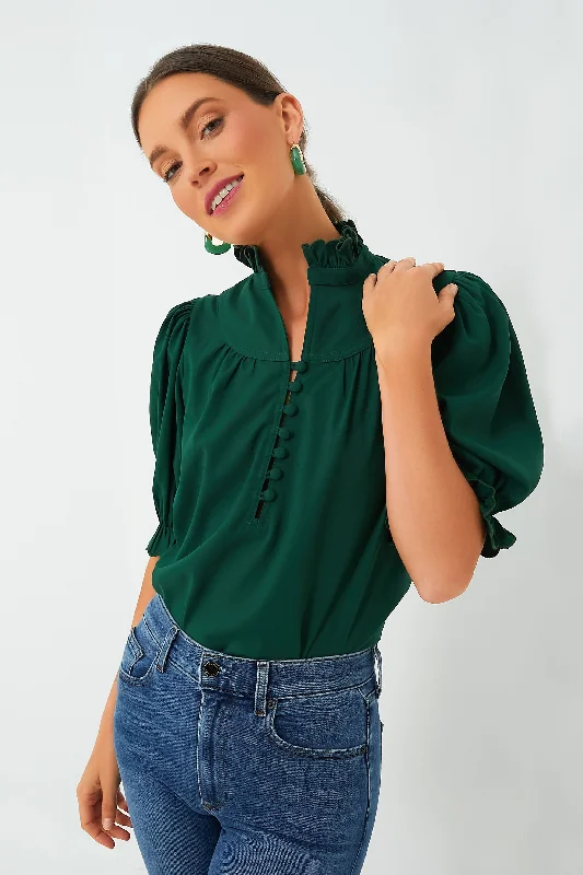 Epic Deals Hunter Green Selena Blouse
