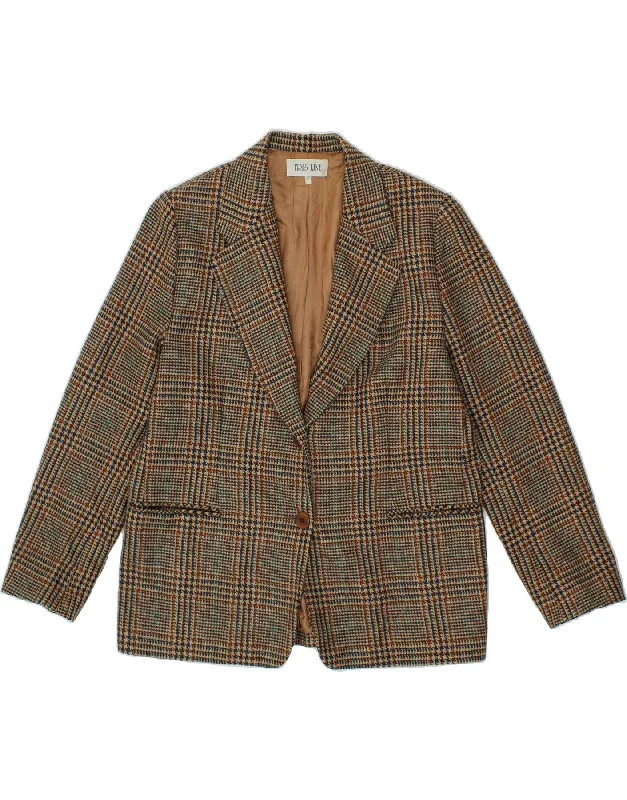 Online Specials VINTAGE Womens 2 Button Blazer Jacket IT 47 Large Brown Houndstooth Wool Online Specials VINTAGE Womens 2 Button Blazer Jacket IT 47 Large Brown Houndstooth Wool