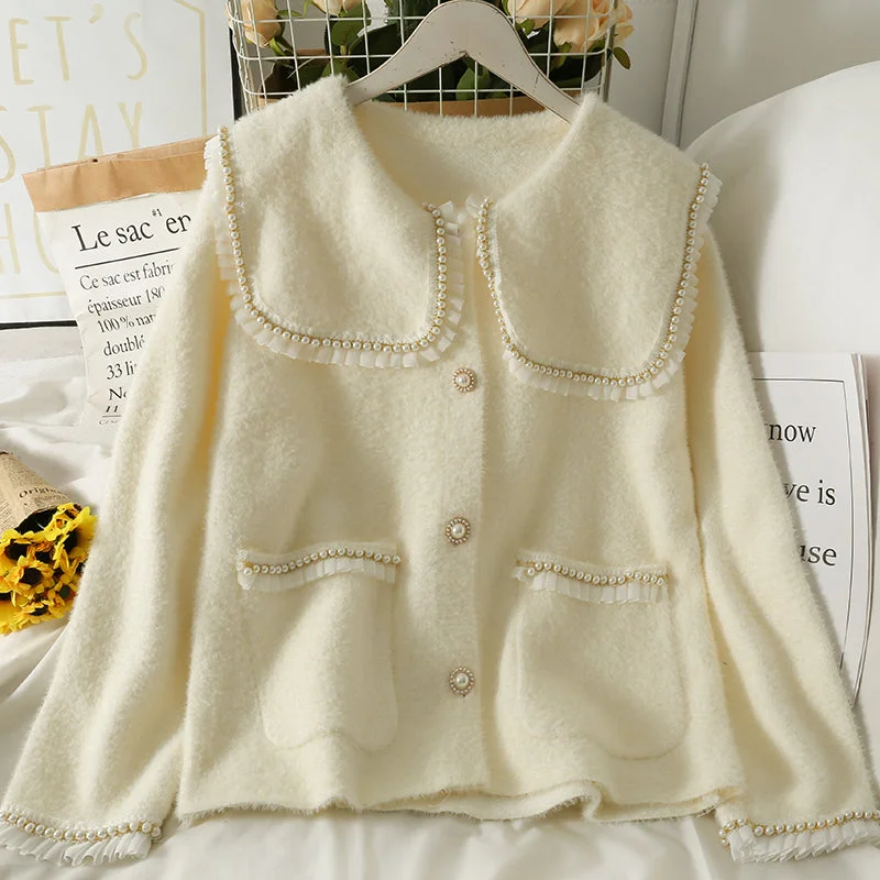 Weekend Savings Extravaganza Plush loose coat feminine versatile long sleeved sweater  1798