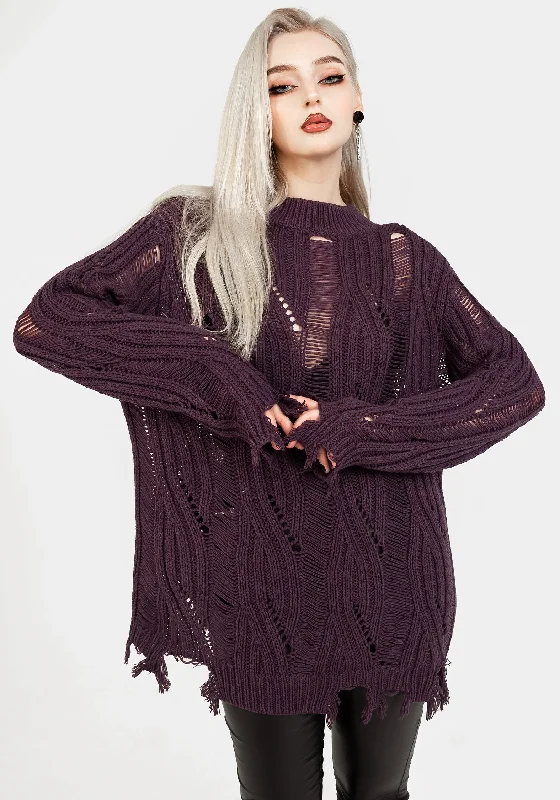 Exclusive Online Offer Dayglo Relaxed Knit Jumper In Lavender Mist