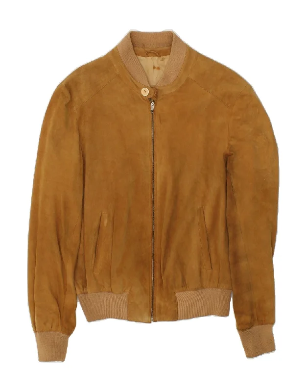 Savings Event VINTAGE Womens Suede Bomber Jacket UK 14 Large Brown