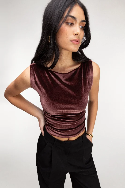 Act Now VELVET SLEEVELESS TANK TOP