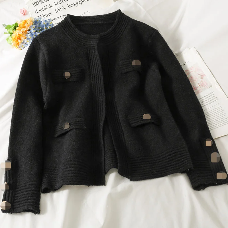 Weekend Price Cuts Galore French niche design loose and thin buttonless sweater  1801
