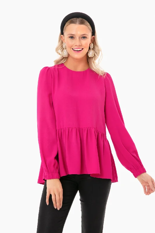 Price Blitz OLD Fuchsia Carlota Peplum Blouse
