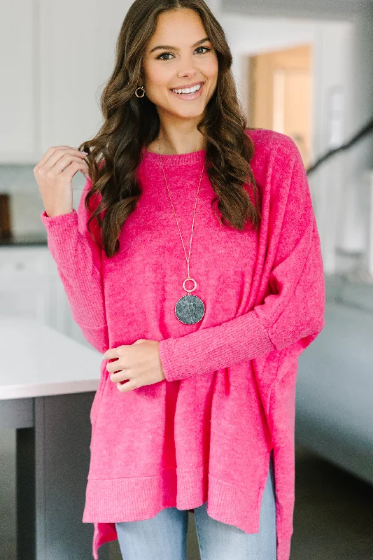 Lowest Price Always Fun Fuchsia Pink Brushed Knit Tunic
