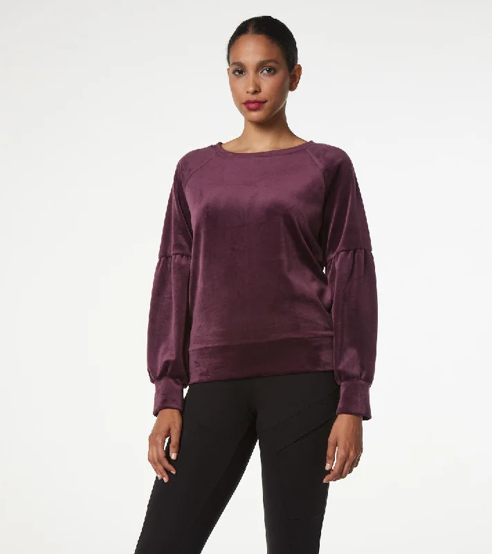 Lowest Rates Velvet Balloon Sleeve Top