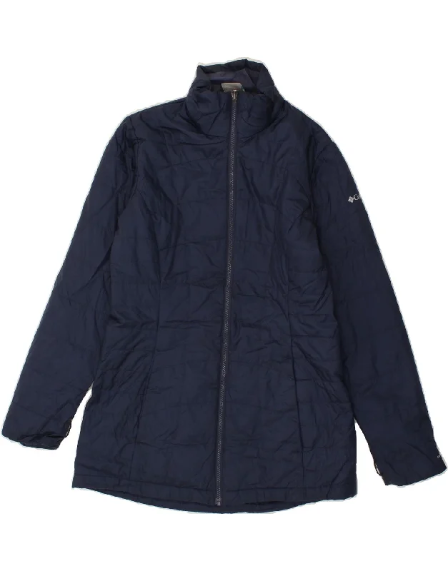Online Exclusive COLUMBIA Womens Padded Jacket UK 14 Medium Navy Blue Polyester