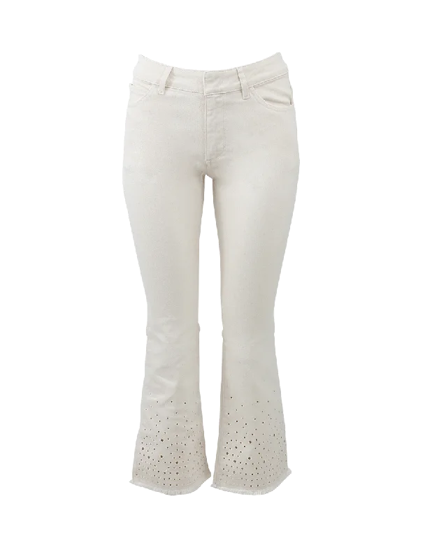 Limited Time Cropped Flare Embroidered Jean