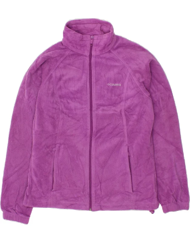 Weekend Deals to Make You Smile COLUMBIA Womens Fleece Jacket UK 16 Large Purple Polyester