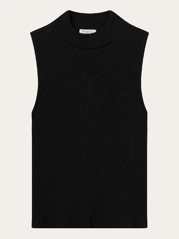 Today’s Special High neck rib top - Black Jet